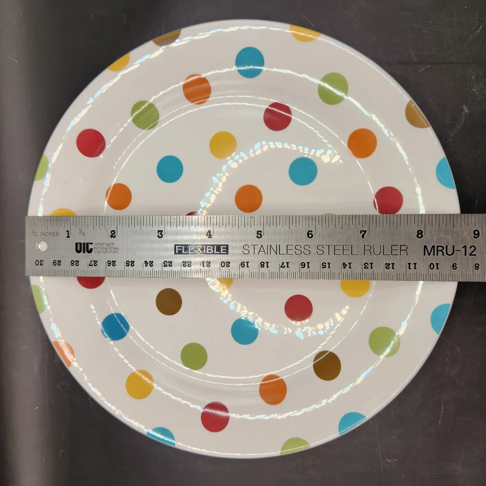 Discontinued Pier 1 Ironstone Confetti Round Salad Plates Set of 4 - Picture 3 of 4